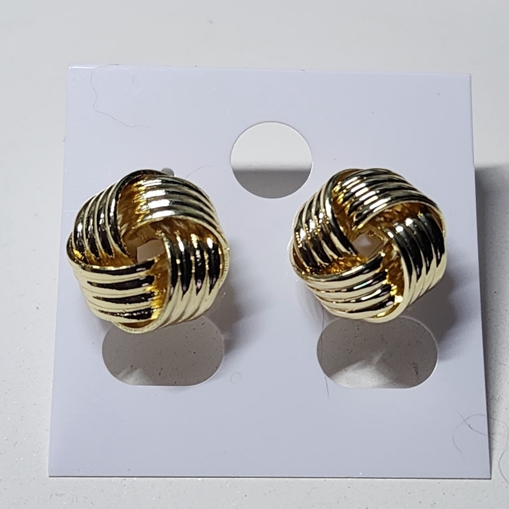 Gold Love Me Knot Post Earrings